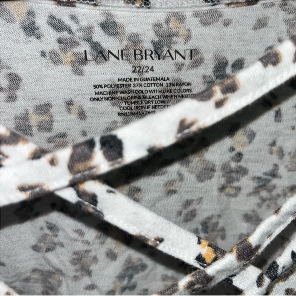 Lane Bryant White Leopard Cross Front Tank - Picture 5 of 5